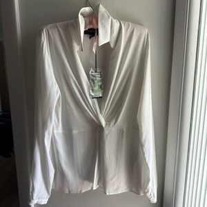 ATOS LOMBARDINI White Silk Blouse NWT